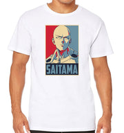 T-Shirt Blanc One Punch Man - SAITAMA propagande