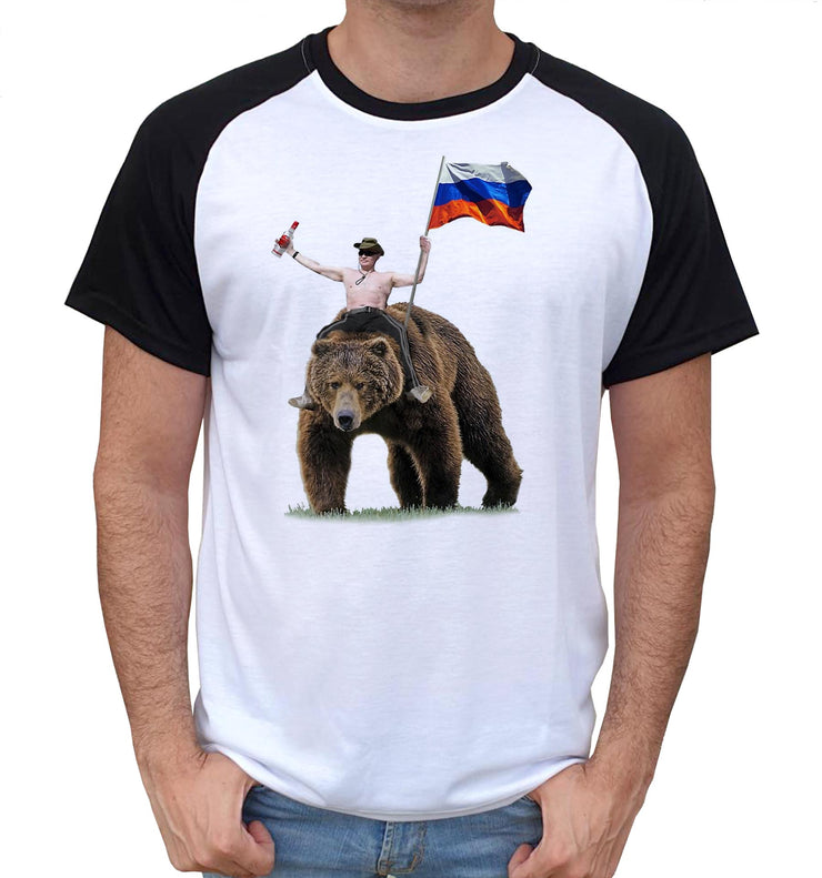 T-Shirt Fun Poutine Bi-Colore - Vladimir Poutine Ours - Artist Deluxe