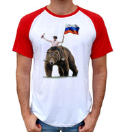 T-Shirt Fun Poutine Bi-Colore - Vladimir Poutine Ours - Artist Deluxe