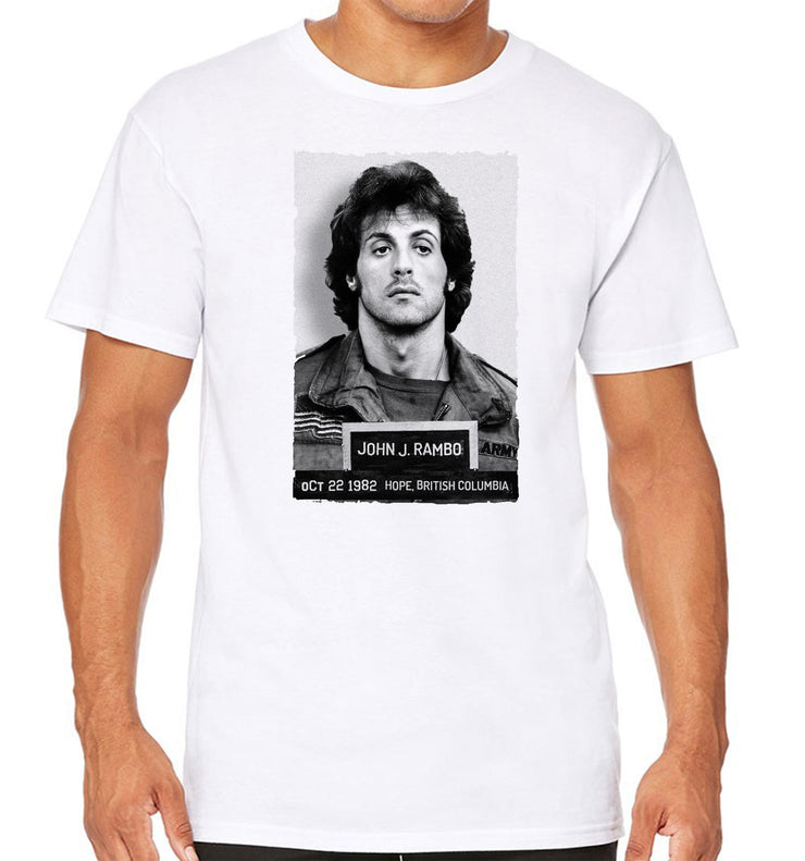 T-Shirt Blanc Rambo - John J.Rambo Wanted